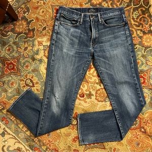 Lucky Brand 121 Heritage Slim Blue Denim Washed 32x32 Jeans worn